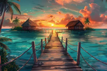  Pier Leading to a Sunset © BrandwayArt