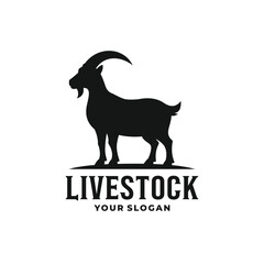 Goat farm livestock logo vector