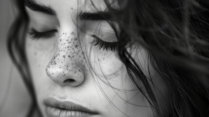 Fototapeta premium woman with her eyes closed