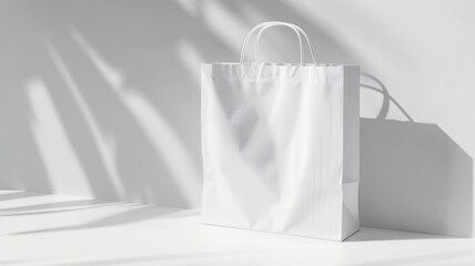 White Take Away Paper Bag , mockup design isolated