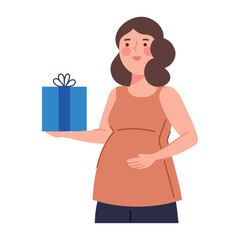 baby shower woman with gift