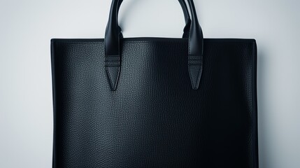 Stylish Black Tote Bag for Personalized Designs - obrazy, fototapety, plakaty