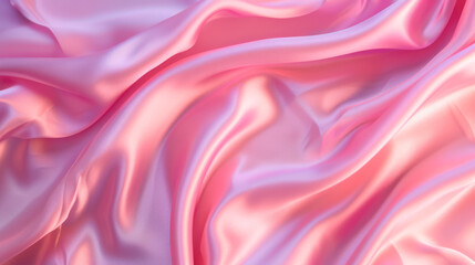 pink silk background. close-up of a luxurious, rich satin fabric with light reflecting off its smooth, undulating waves, creating a sense of depth and texture.	