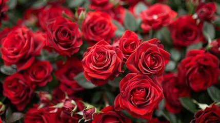 Obraz premium There are a lot of red spray roses 
