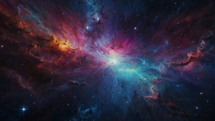galaxy background with stars and nebula - obrazy, fototapety, plakaty
