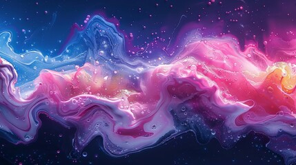 Cosmic Dance of Vibrant Colors in Abstract Liquid Flow.