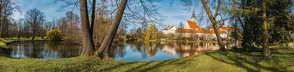 Telc panorama in spring, Czech Republic