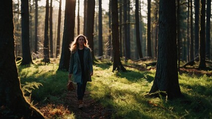 Woman walking through the park