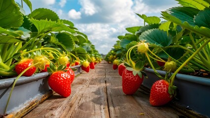 strawberries in a garden