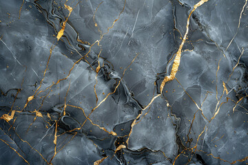 Dark blue marble with intricate gold fissures