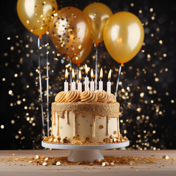 birthday cake with candles