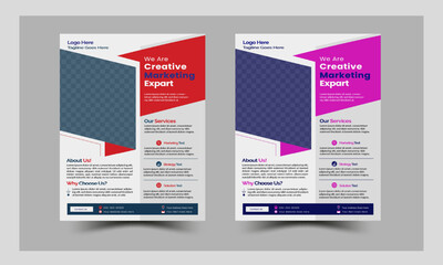 A bundle of 2 templates of a4 flyer, Flyer template layout design. Corporate business flyer template design set, modern layout, vector, business flyer layout, flyer in A4 with colorful business flyer.