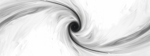A swirling vortex of negative space against a stark white background. (Visualize emptiness as a force) - obrazy, fototapety, plakaty