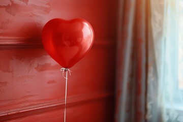Heart-Shaped Balloon Floating in the Air - obrazy, fototapety, plakaty