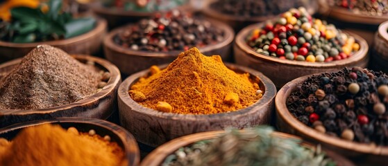 Aromatic Symphony: Culinary Spices in Harmony. Concept Food Photography, Spice Blends, Flavorful Ingredients, Culinary Creations