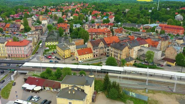 Railway Station Klodzko Stacja Kolejowa Aerial View Poland