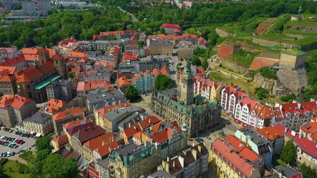 Old Town Market Square Klodzko Rynek Aerial View Poland