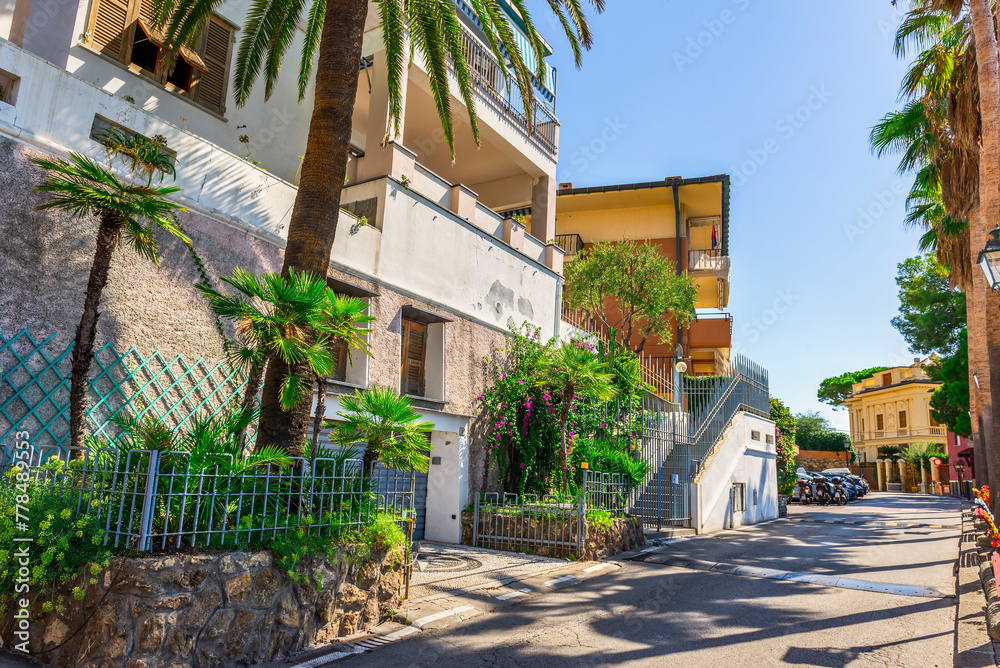 Poster seashore street in bogliasco