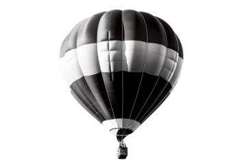 Hot air balloon black and white cut out photo