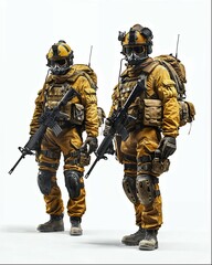 military combat isolated on white background