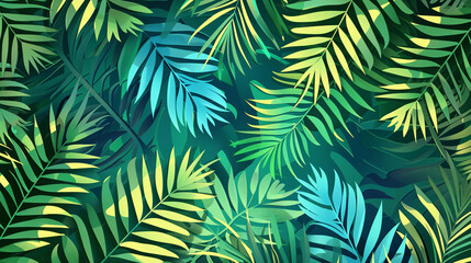 Fondo de hojas de plantas tropicales - obrazy, fototapety, plakaty