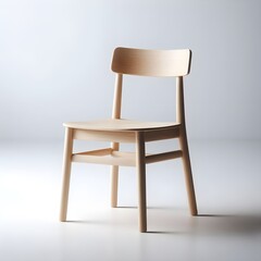 simple modern wooden chair, for outdoor and indoor in retro minimalistic style on white background