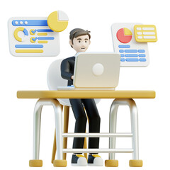 Data information related 3D illustration on transparent background, perfect for any design need