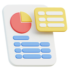 Data report information related 3D icon on transparent background, perfect for any design need