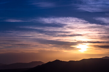 Beautiful sunset in the mountains natural view,  stock photography