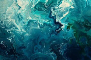 Fototapeta na wymiar Abstract teal blue green gradient paint background, liquid fluid grunge texture, digital art