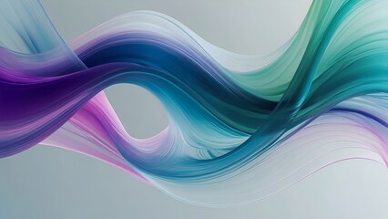 abstract blue, green and purple gradient wave flow background