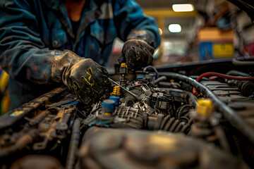 Dedicated Mechanic in Action: The Intricate Art of Automobile Maintenance 