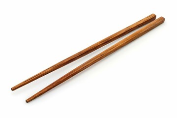  Isolated wooden chopsticks on plain background, traditional Asian utensil for cooking and eating, cutout photo