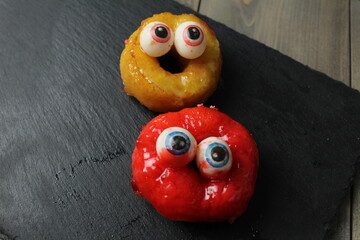 Cake Donut With Eyes Halloween Scary Desserts
