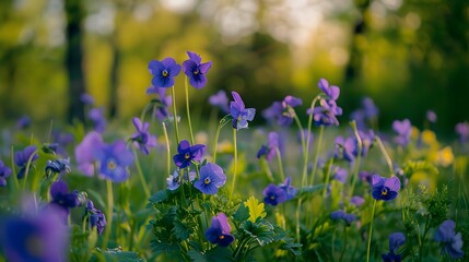 violets on a meadow