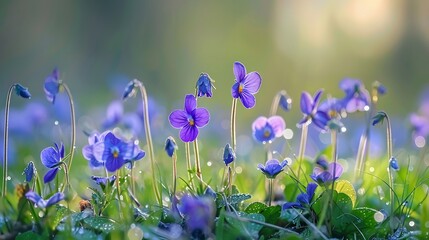 violets on a meadow