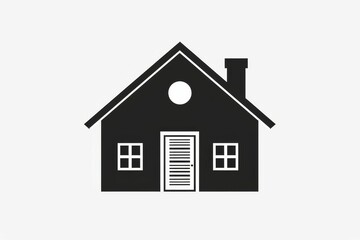 Minimalist black house icon on white background, simple vector illustration