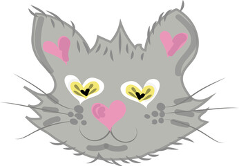Gatito gris ilustrado vector