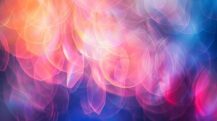 Abstract image with glowing light patterns in pink and blue hues that represent creativity and inspiration using digital art techniques