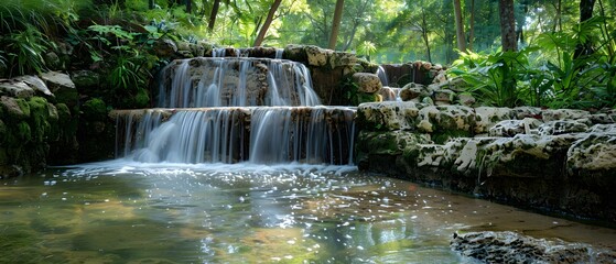 Tranquil Cascade in Goiás - A Serene Nature's Symphony. Concept Nature Photography, Waterfalls, Goiás, Serenity, Tranquility