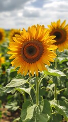 Sunflower growing field