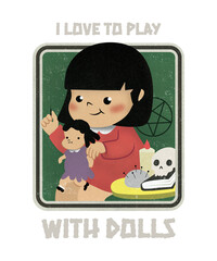 t-shirt-design-template-featuring-a-girl-with-a-voodoo-doll