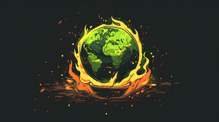 A green earth inside of an open fire bucket