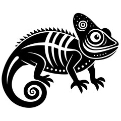 chameleon silhouette vector illustration