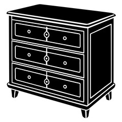 chest of drawers silhouette vector illustration