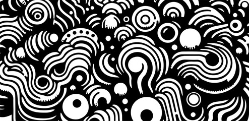 Abstract zentangle doodle background. Black and white coloring sheet template. - 778516735