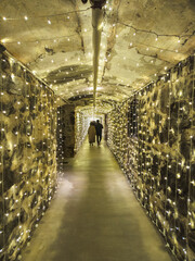Biltmore Winery underground corridor in Asheville, North Carolina