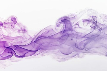 Flowing Purple Smoke on White Background, Fluid Art Abstract Photo
