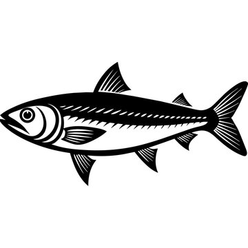 black and white fish graphic clip art preview