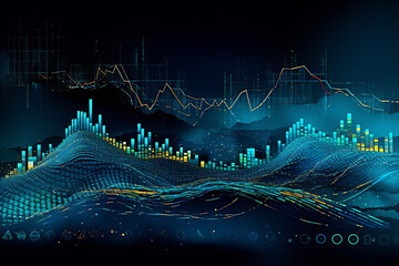 Financial stock market graph on technology abstract background